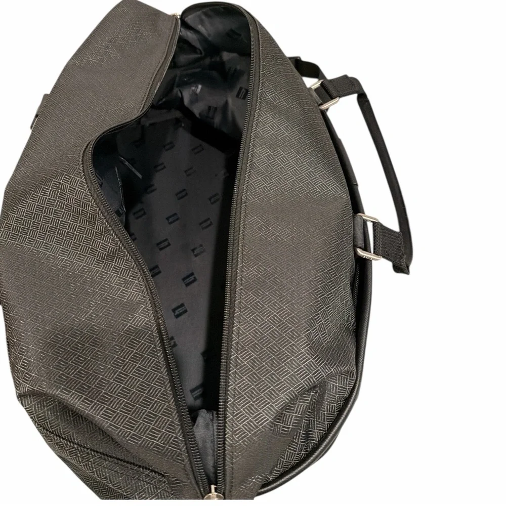 Hartmann Herringbone Luxe Duffel Black Carry-On Weekend Travel Bag